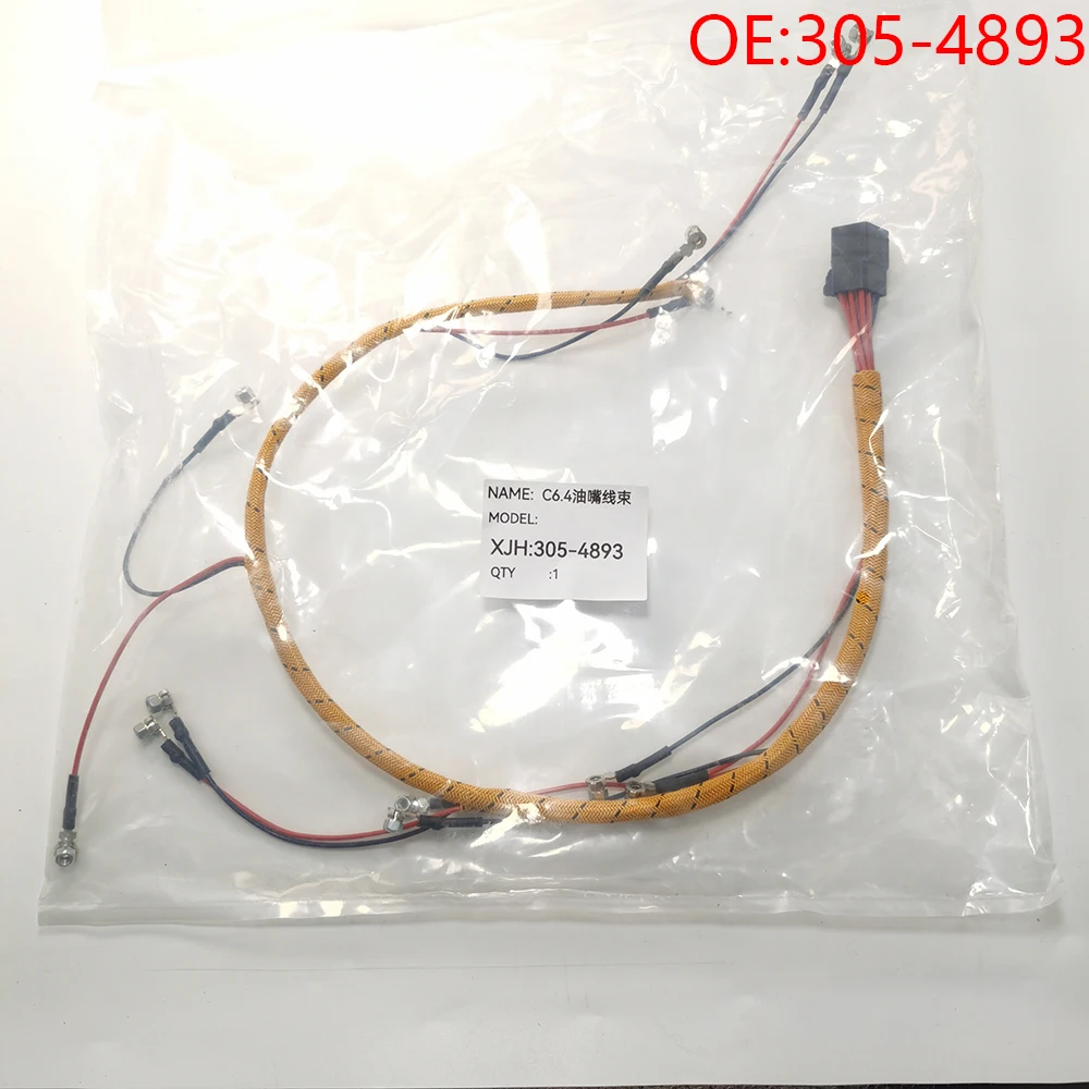 For 3054893 E320D E323D Excavator C6.4 Engine Fuel injector harness for Carter