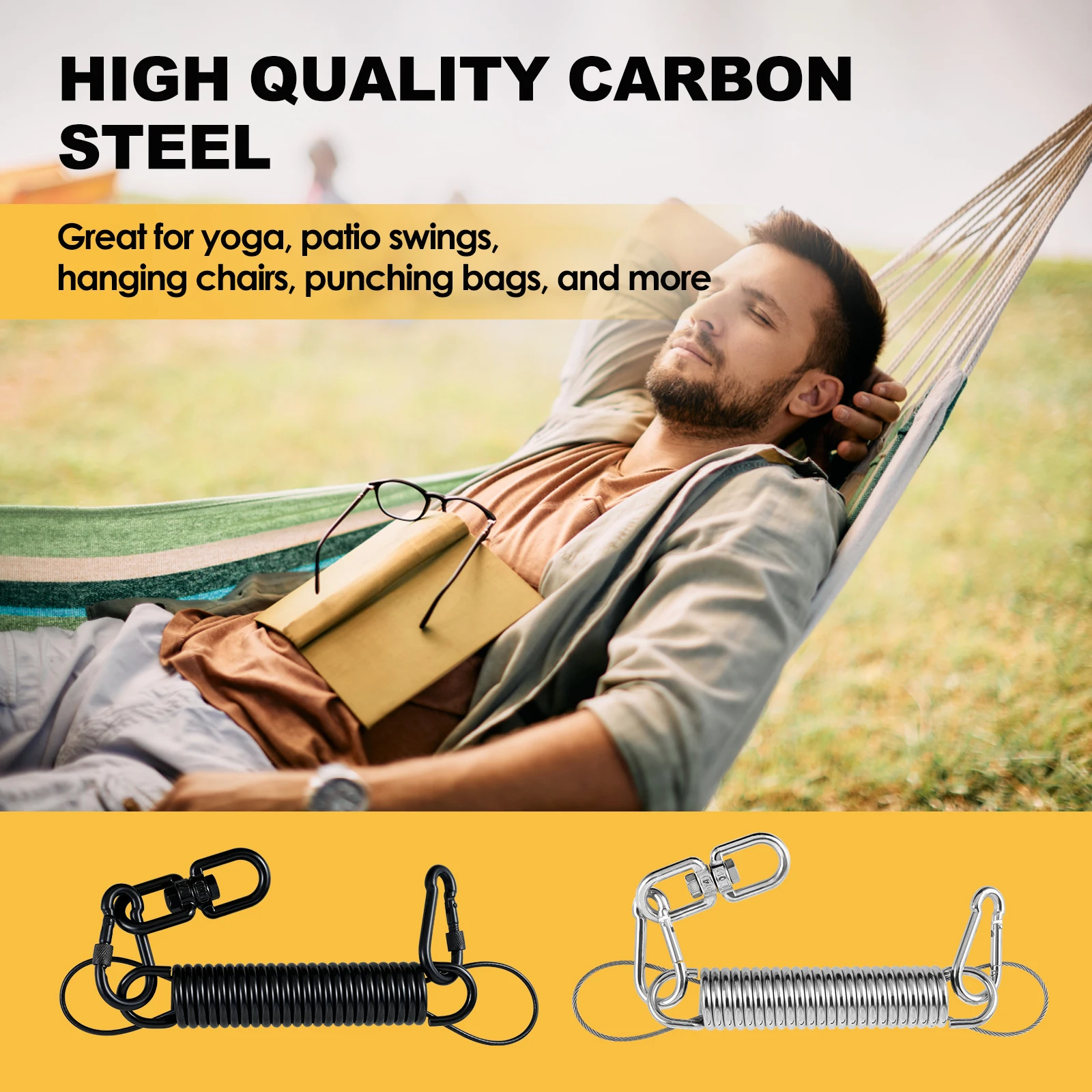 

Hammock Hanging Spring Carbon Steel Porch Swing Spring Hanger Professional Hammock Chair Hanger Suspension Hammock Hanger Hook