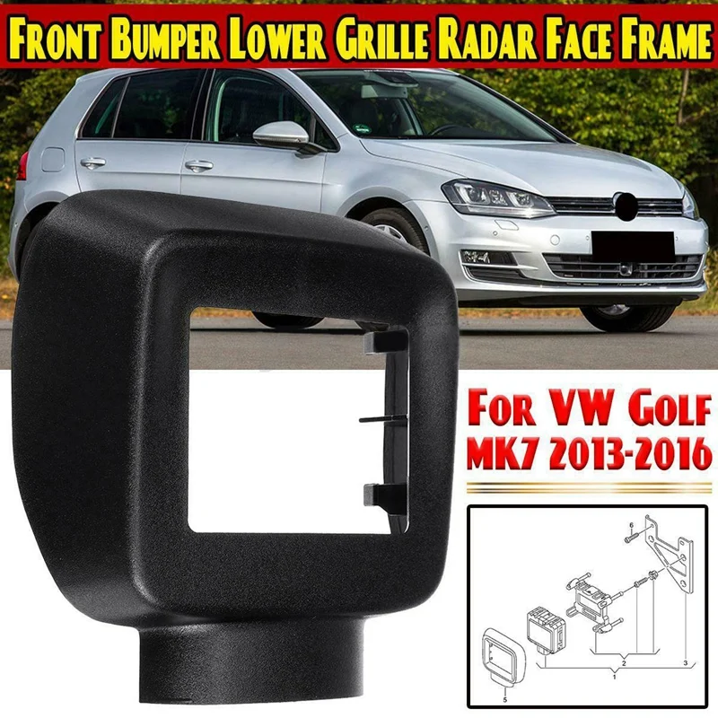 1PC Practical Automotive Parts For The Front 5G0907225A9B9 Front Radar Circular Sensor Frame Decorative Cover Of Golf MK7 High