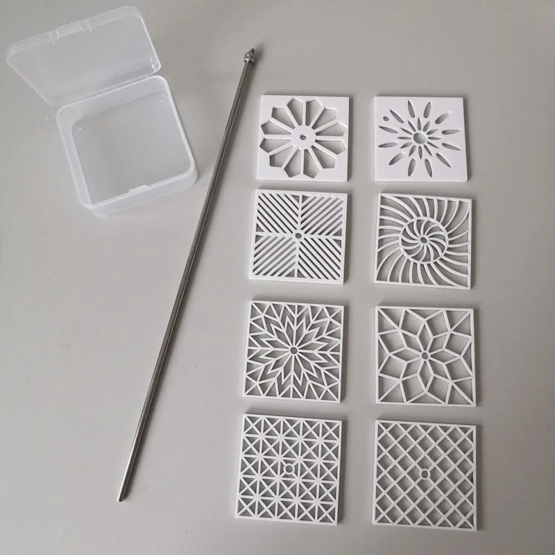 5.9cm square acrylic pull through Kaleidoscope soap shapers tools 8 pcs per set soap molds kit