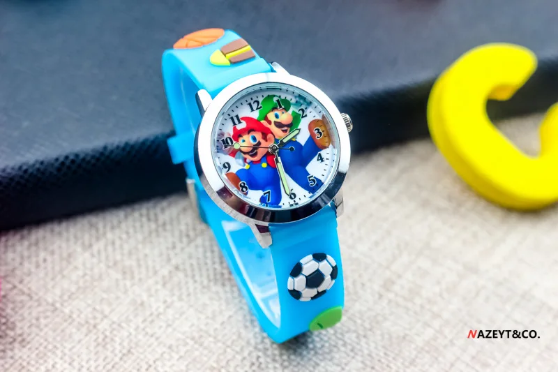 Children's Watch Cartoon Anime Character Super Mario Brothers Watch Quartz Luminous Electronic Sports Kids Watch Gift