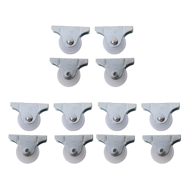 

12 Pcs White Plastic 25Mm Diameter Furniture Replacement Caster Wheel