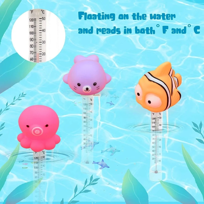 WREA Pool Thermometer Floating Water Temperature Thermometers with String, Water  Thermometer Aquarium,for Outdoor & Indoor Swimming Pools, Spas, Hot Tubs,  Aquariums & Fish Ponds, 1 PC 