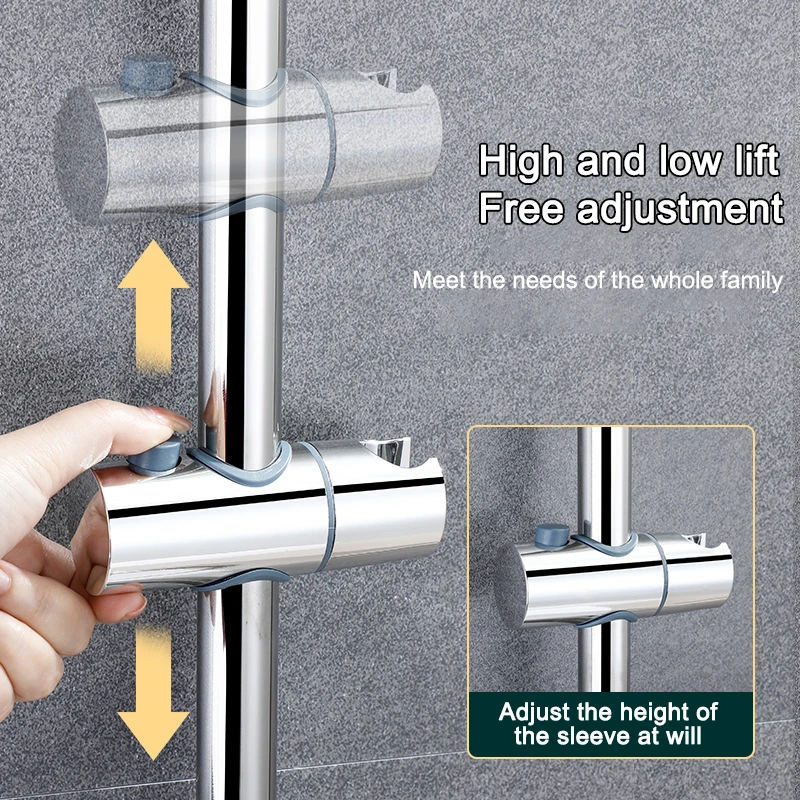 304 Stainless Steel Shower Slide Bars Adjustable Shower Slide Bar Bath Handheld Rail No Punching Lifter height adjustable shower bar