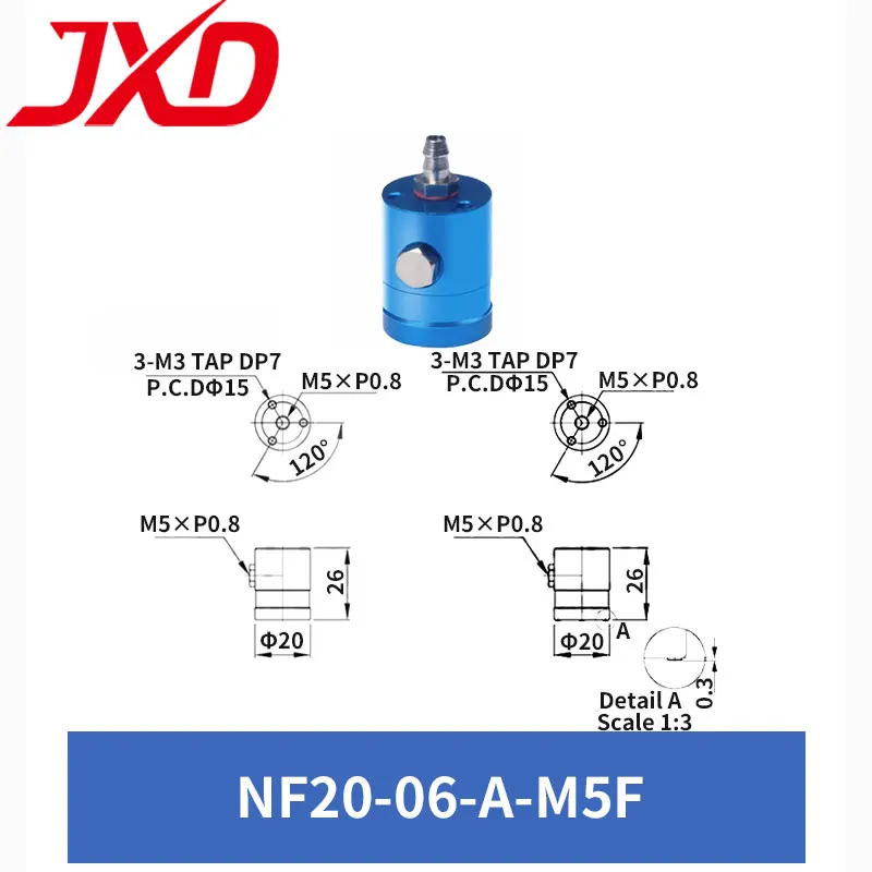 Фото JXD Bernoulli Gripper NF20-06-A-M5F NF40-06-A-18F-18F металлическая бесконтактная Вакуумная присоска из алюминиевого сплава №3