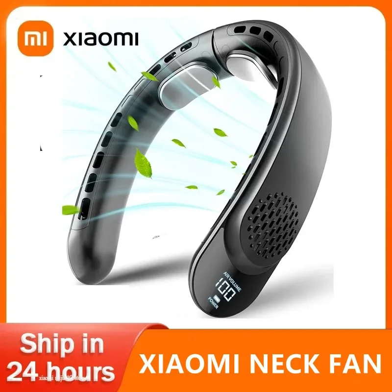 

Xiaomi Neck Fan Cooling Rechargeable Air Conditioning Fans Air Cooler 4000mAh Air Conditioner 3 Speed For Sports Summer