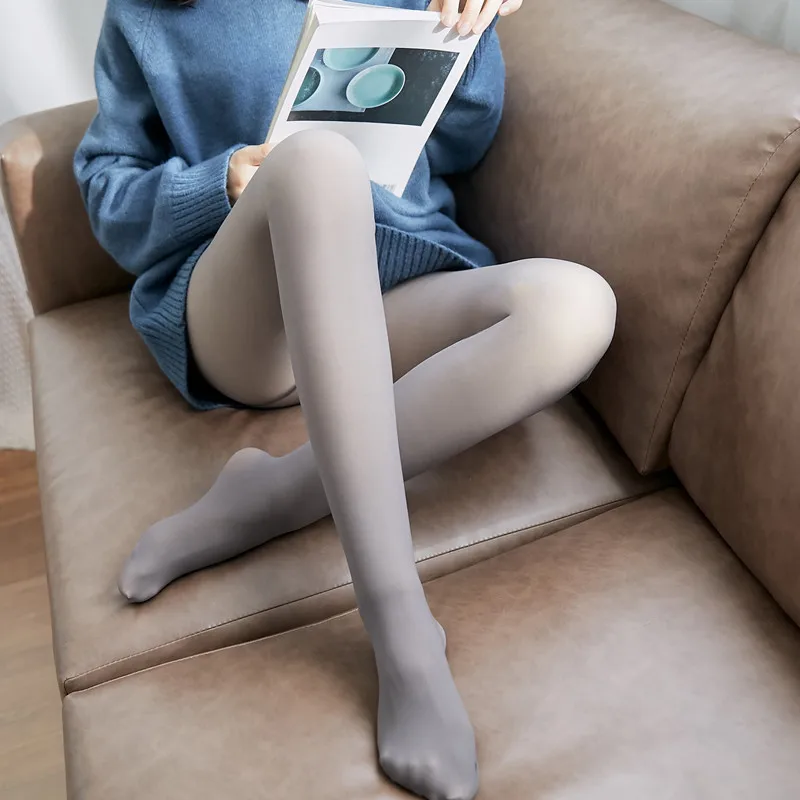 

Pantyhose Thicken High Elasticity Stretchy Winter Women Leggings Fake Legs Stockings Translucent Warm Fleece Hight Waist