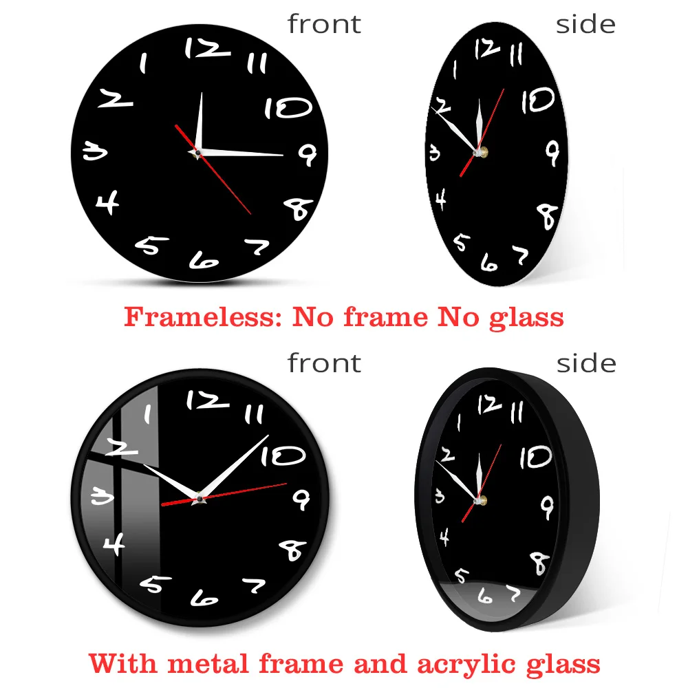The Vinyl Clock Minimalist Black Backwards Clock Backwards Clock