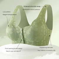 New Sexy Lace Without Steel Ring Front Buckle Thin and Seamless Pregnant Women Gather for Breastfeeding Bra Mom's Underwear 1