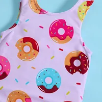 Baby Girls Bodysuit Swimsuit Summer Toddler Girls Ruffles Cartoon Prints 1 Piece Swimwear Beach Onesie Swimsuit Vacation Bikini 3