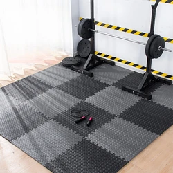 16 - Piece Interlocking Non - Slip EVA Foam Yoga and Fitness Mat - 30x30cm - 16PCS (Black - Grey)