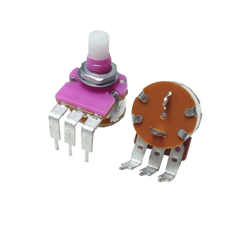 Single Potentiometer WTH148 with switch 15mm B10K B100K B500K For Amplifier Audio 10k 100k 500k 5pcs