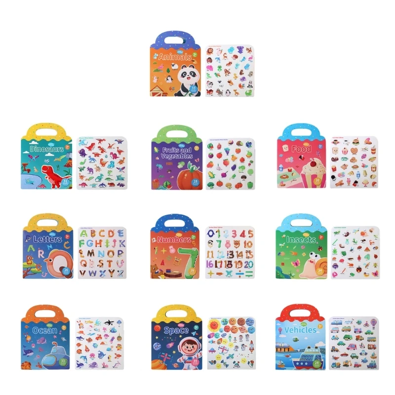 

Reusable Sticker Book for Kindergarten Toddler Cartoon Sticker Game Education Books Quiet Sticker Book Kids Learning Toy