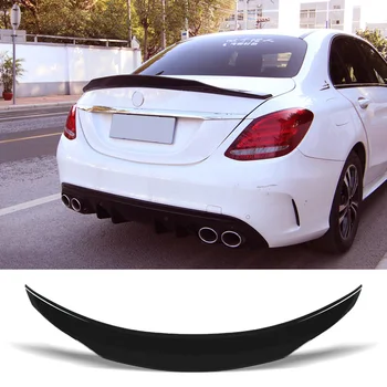 Spoiler nero lucido per Benz W205 C260 berlina classe C 4 porte C43 C63 AMG posteriore Ducktail Wing tronco tipo PSM ABS accessori
