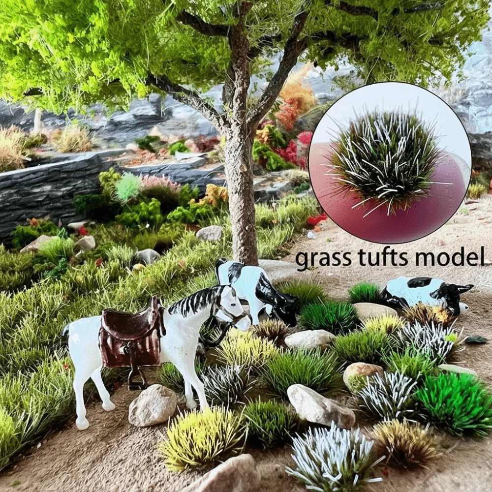 90Pcs 5mm Wetland Grass Cluster Artificial Plants DIY Model Materials Miniature Wetland Grass Static Grass Tuft
