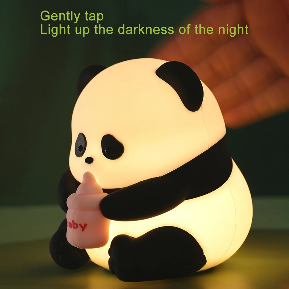 

Panda Night Light, With 3000K Warm Color, 3 Brightness Adjustment, Timer Portable Baby Light, Rechargeable Cartoon Sleeping Lamp