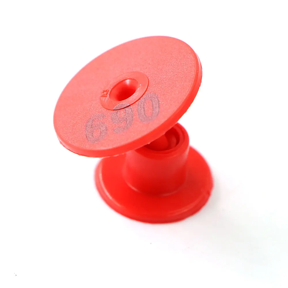 20PCS Random Number Round Pig Ear Tag Dia:2cm Plastic Earring for Farm Livestock Marking Sheep Rabbit Animal Identification Card