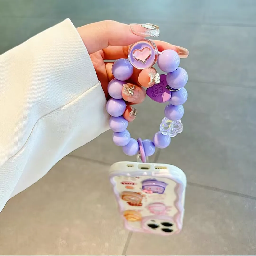 Floral Love Pendant Silicone Phone Case – Soft Chain Cover Design