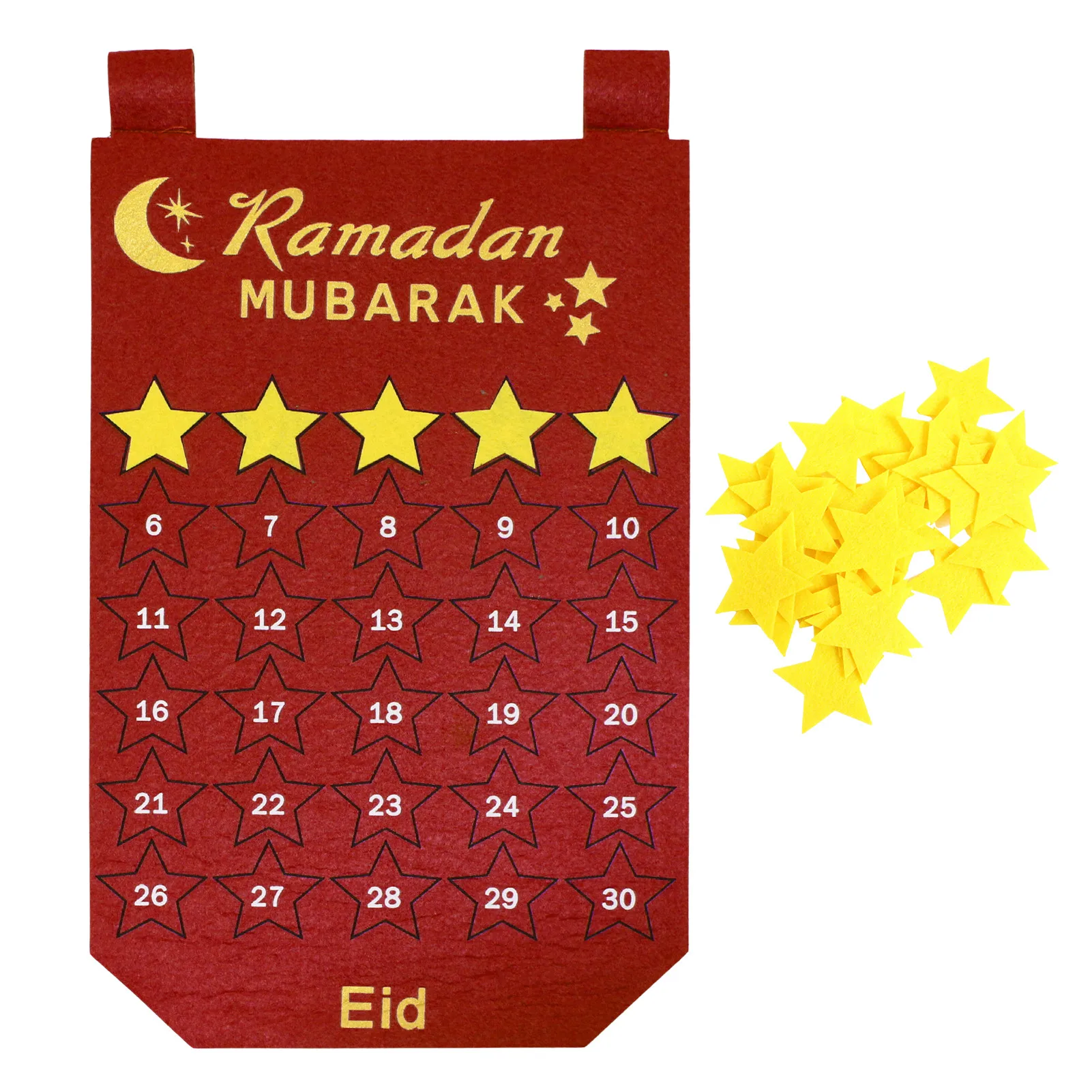 Calendrier de l'Avent en Feutre pour Ramadan, Compte à Rebours Eid