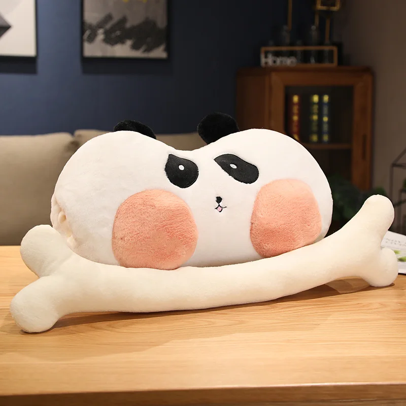 60cm Cartoon Animal Hand Warmer Rabbit Pig Croco Plush Toy Stuffed Soft Warm Toy With Bone Pillow Creative Doll Kids