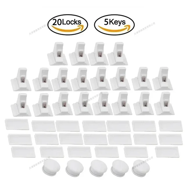 ล็อคความปลอดภัยสำหรับเด็กพร้อมแม่เหล็ก ช่วยให้ลูกของคุณปลอดภัย ล็อคสำหรับเด็ก เหมาะสำหรับลิ้นชัก ตู้ ประตู เพื่อความปลอดภัยของเด็กวัยหัดเดิน 1
