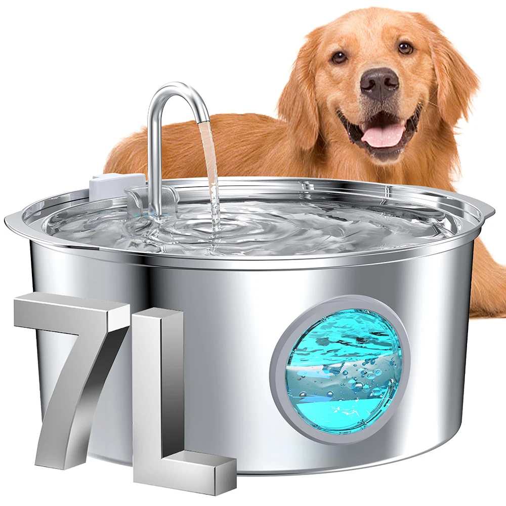 7L Stainless Steel Pet Water Fountain 7