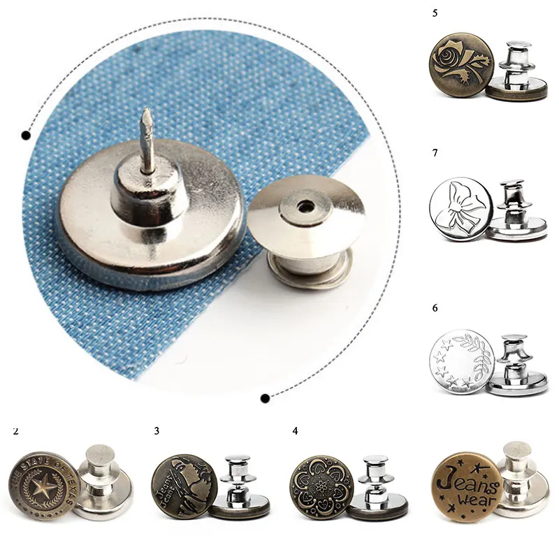 

1 шт. Съемная защелка регулируемые металлические пуговицы без гвоздей для джинсов пуговицы для одежды «сделай сам» Швейные аксессуары для одежды