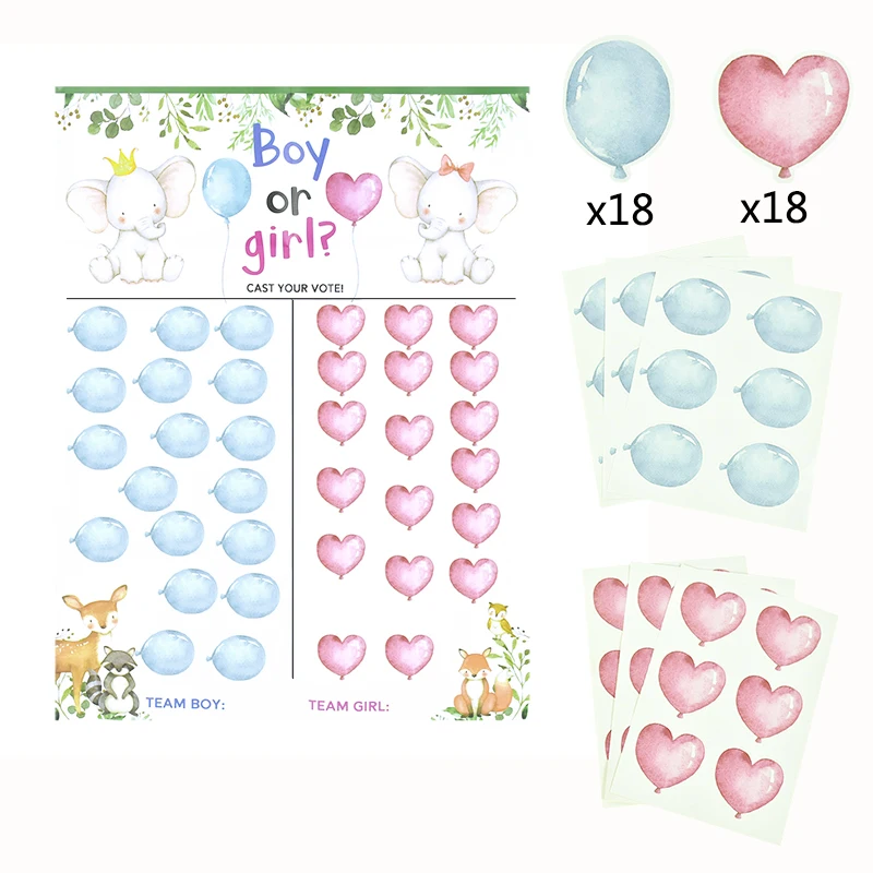 

Baby Gender Reveal Vote Game Cardboard With Boys Or Girl Stickers Gender Prediction PosterBaby Baby Shower Party Supplies Decor