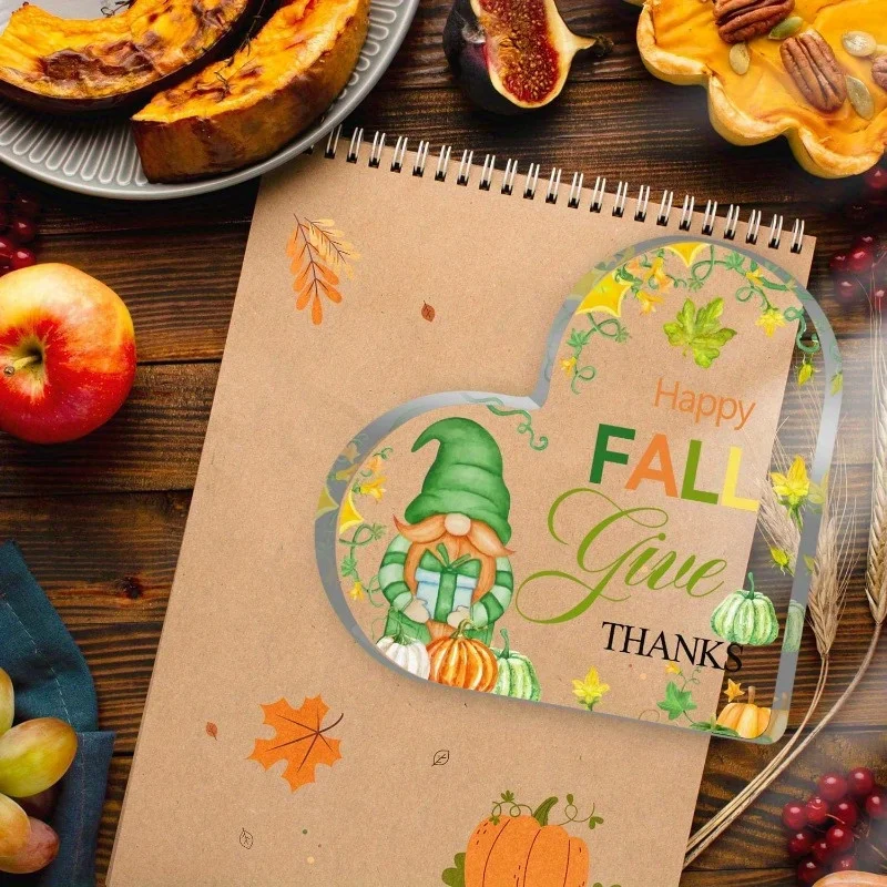1pc Thanksgiving Day Happy Fall Autumn Maple Leaf Pumpkin Vine Acrylic Party Exhibition Supplies Room Desk Signs Plaques Decor