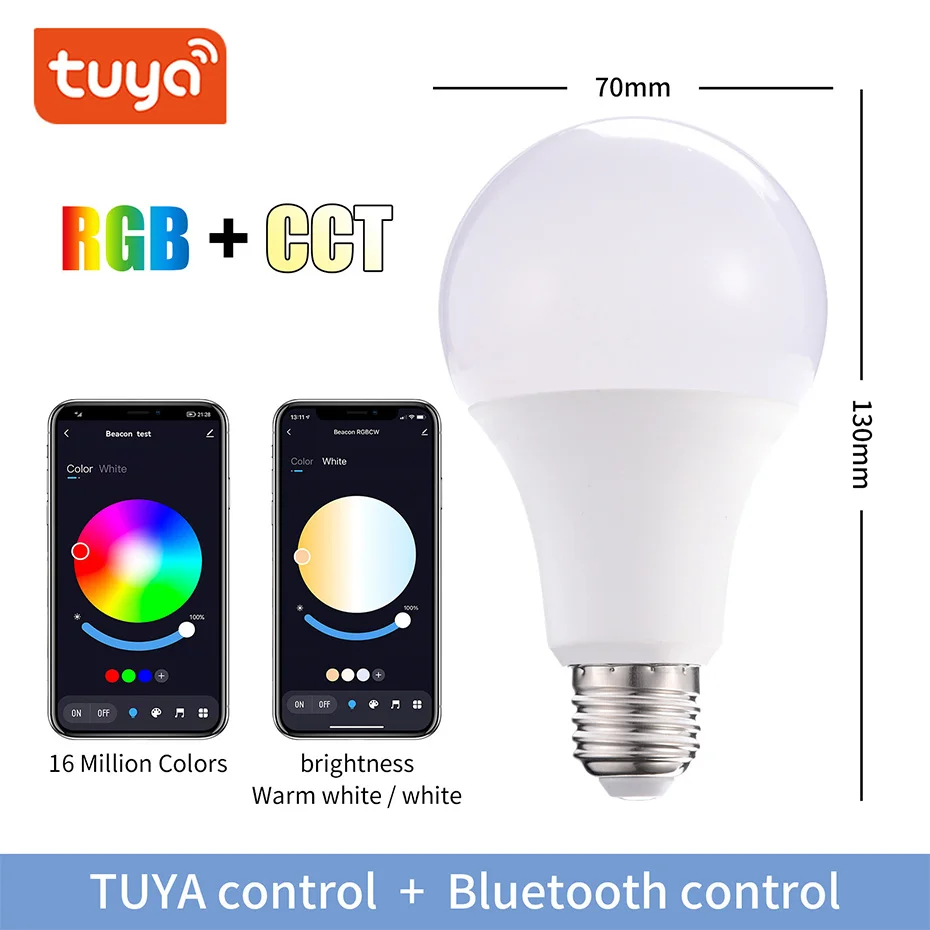 E26 Smart RGBWW LED Bulb 9W Wifi Magic Home Smart APP Music Control  Dimmable Work with Alexa Google Home 110V 
