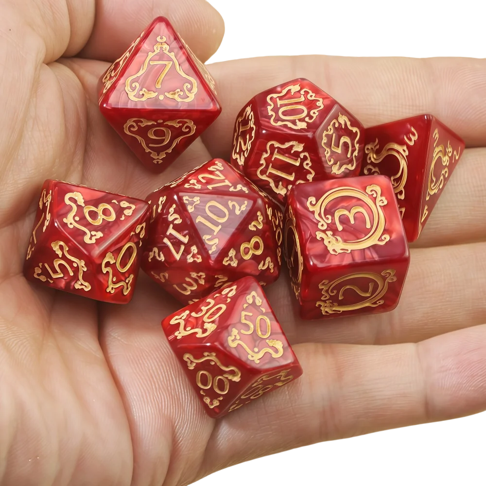 DND Dice Set 7pcs Polyhedral Dice Marble Effect for D&D Role Playing Game Club Party DND RPG Board Game Accessories