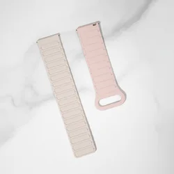 Magnetic Universal Silicone Watch Band - 18mm, 20mm, 22mm - 22mm (Pink starlight)