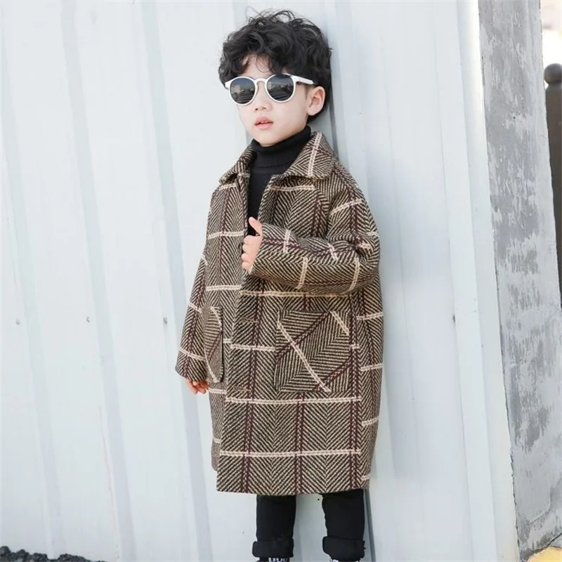 

Boys Woolen Coats Jackets Plus Thicken 2024 Simple Warm Velvet Winter Autumn Cotton Sport Tracksuit Teenagers Children's Clothin