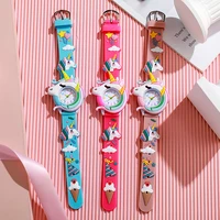 Montre cadeau en silicone en carton pour garçons et filles, jolie montre-bracelet colorée pour enfants 5