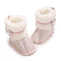 PINK Super Cute Winter Snow Baby Boots Cute Bear Warm Booties For Kids Soft Sole Infant Newborn Toddler Baby Girl Shoes 5