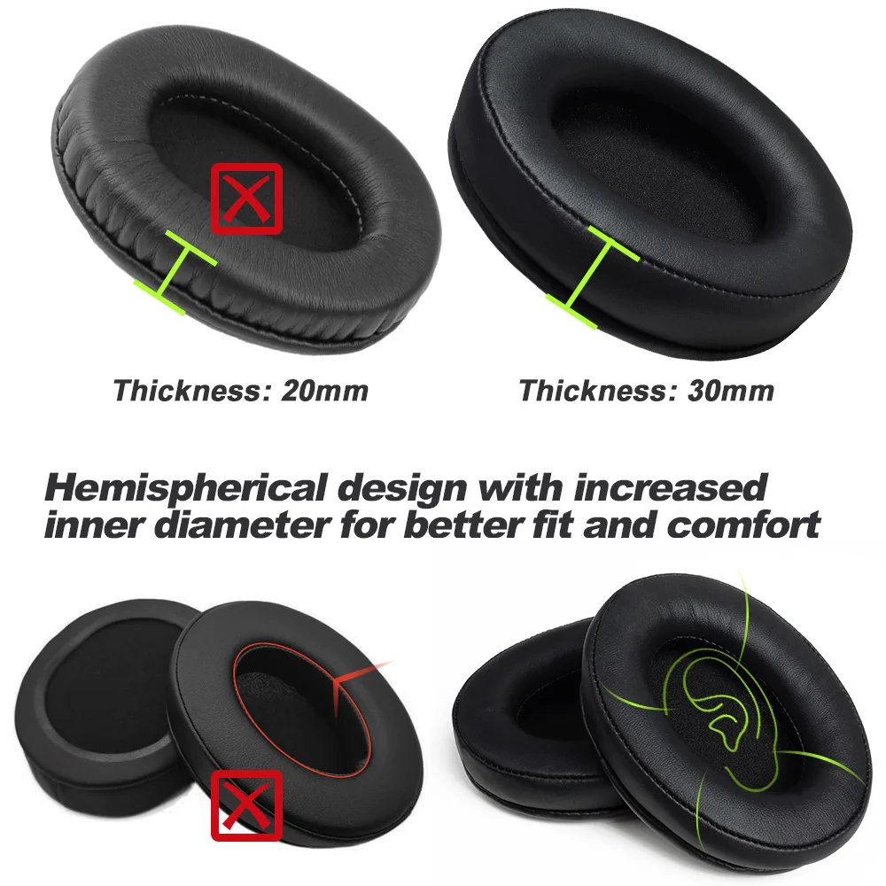 Replacement Foam Ear Pads for Shure SRH240 SRH440 SRH840 SRH940 SRH1440 SRH1540 SRH1840 memory foam Earpads Protein Leather