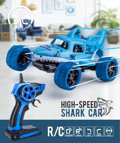 

Shark Remote Control Vehicle Rc Stunt Drifting Off-Road Car Outdoor Grassland Game Parent-Child Interactive Kids Toys Boys Gift