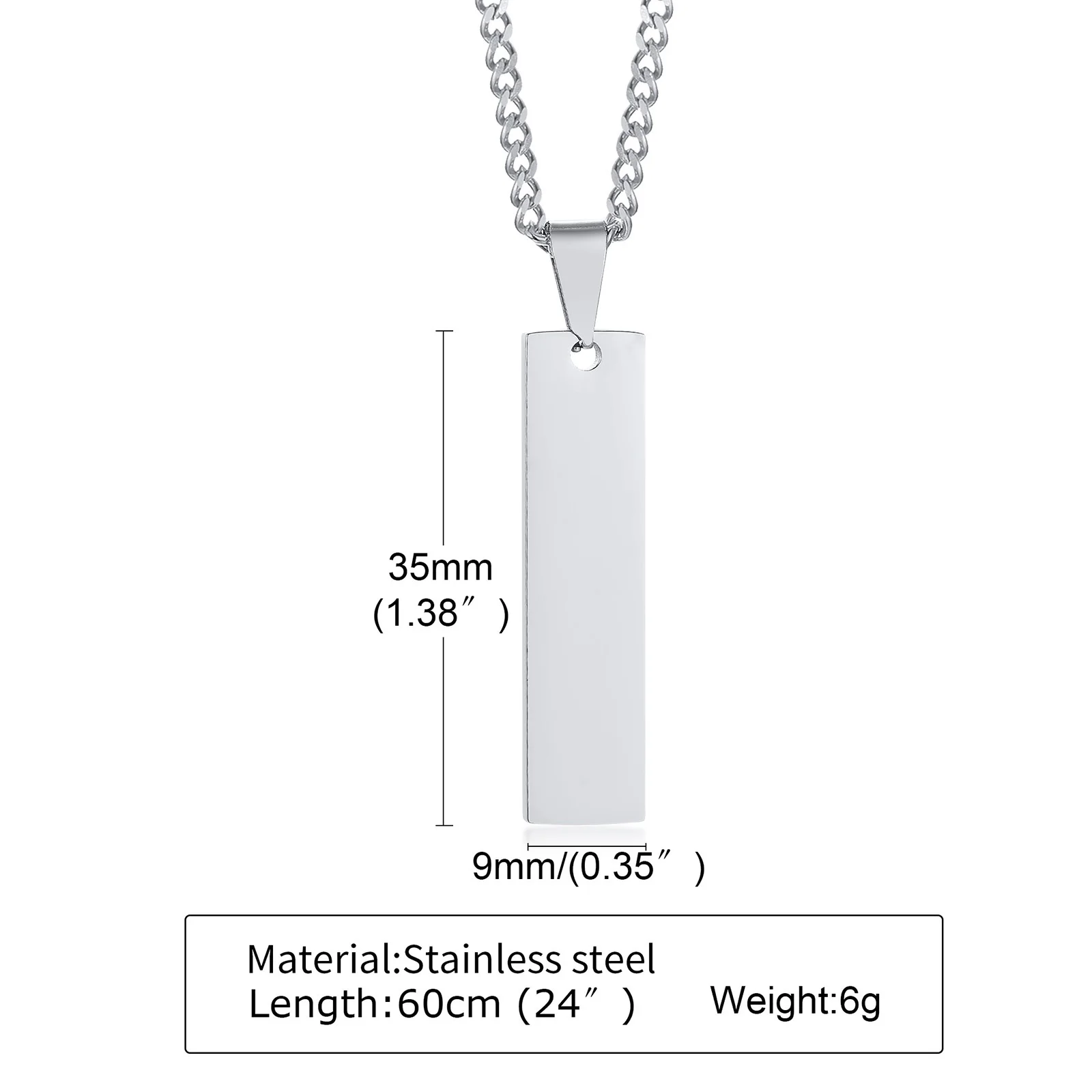 Stainless Steel Custom Engrave Necklace for Women