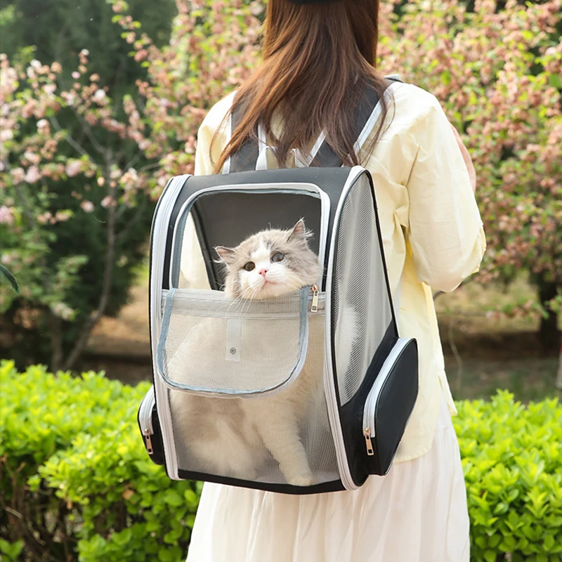 Pet Supplies Mesh Breathable Double Shoulder Dog Backpack Outdoor Travel Cat Bag For Cats And Puppy Carrying Pet Supplies