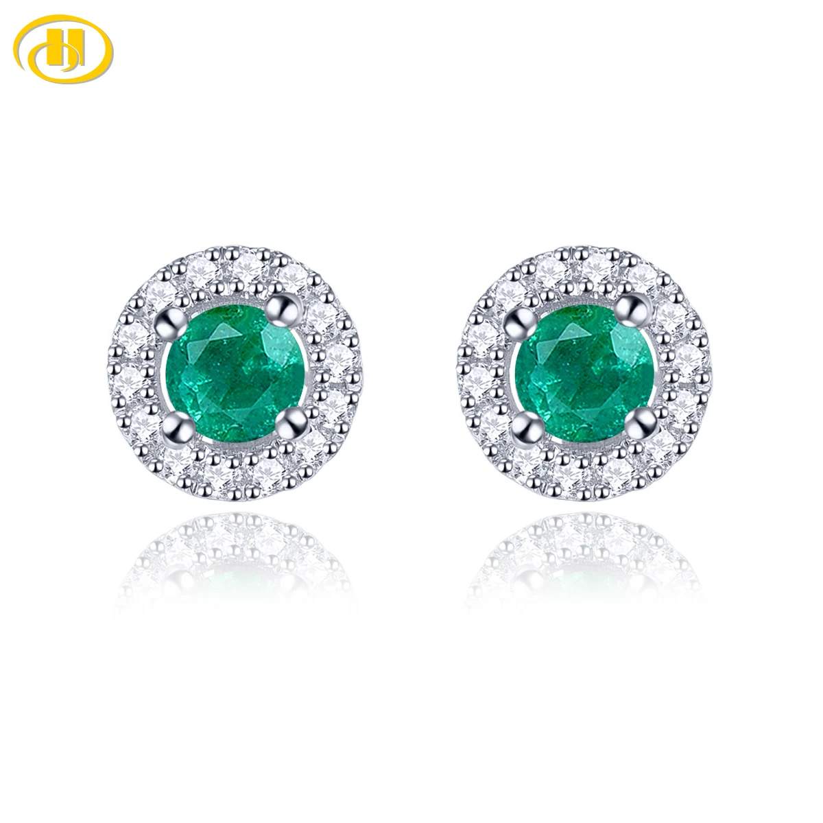 

Natural Genuine Precious Gemstone Emerald Round 3mm Classic Romantic Style Fine Jewelry Women S925 New Year Gifts Top Quality