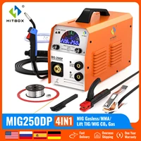 HITBOX MIG Welder  3 In 1 Semi-automatic Aluminum Welding Machine MIG250DP 220V Pulse Mig 3 In 1 Inverter Weld Technology 1