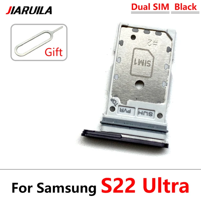 Original For Samsung Galaxy S22 Plus Ultra Dual SIM Card Slot SD Card Tray Holder Adapter
