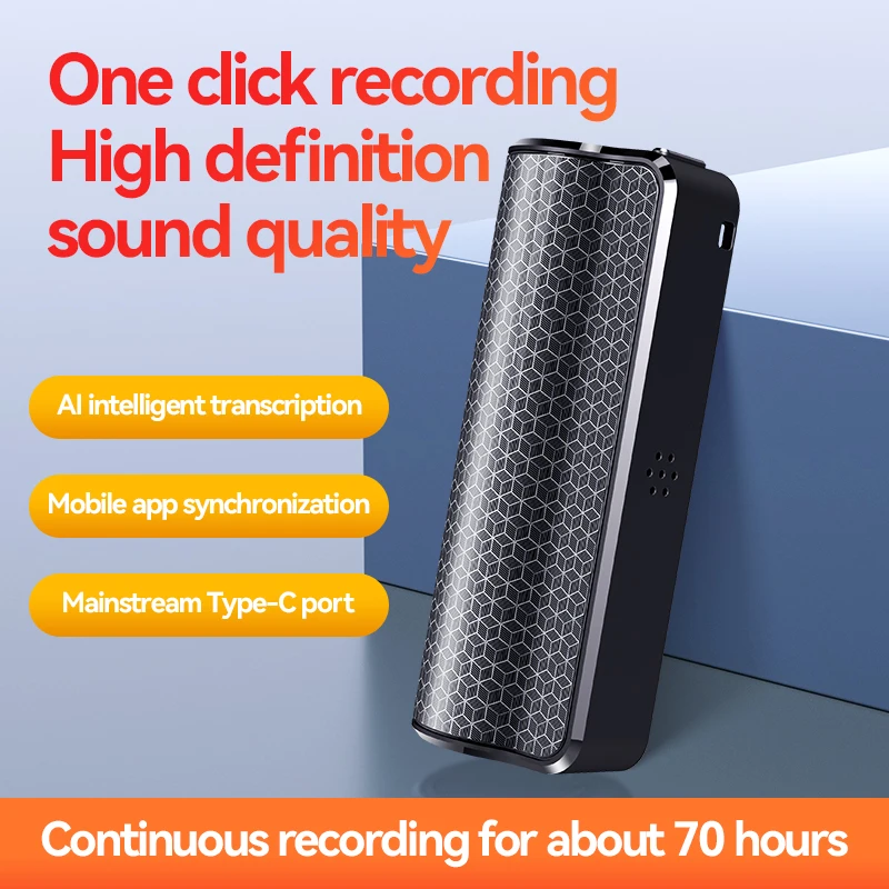 8-128GB AI Mini Voice Recorder Phone APP Control 70Hour Long Work Time Dictaphone USB Flash Driver Noise Reduce For IOS Android
