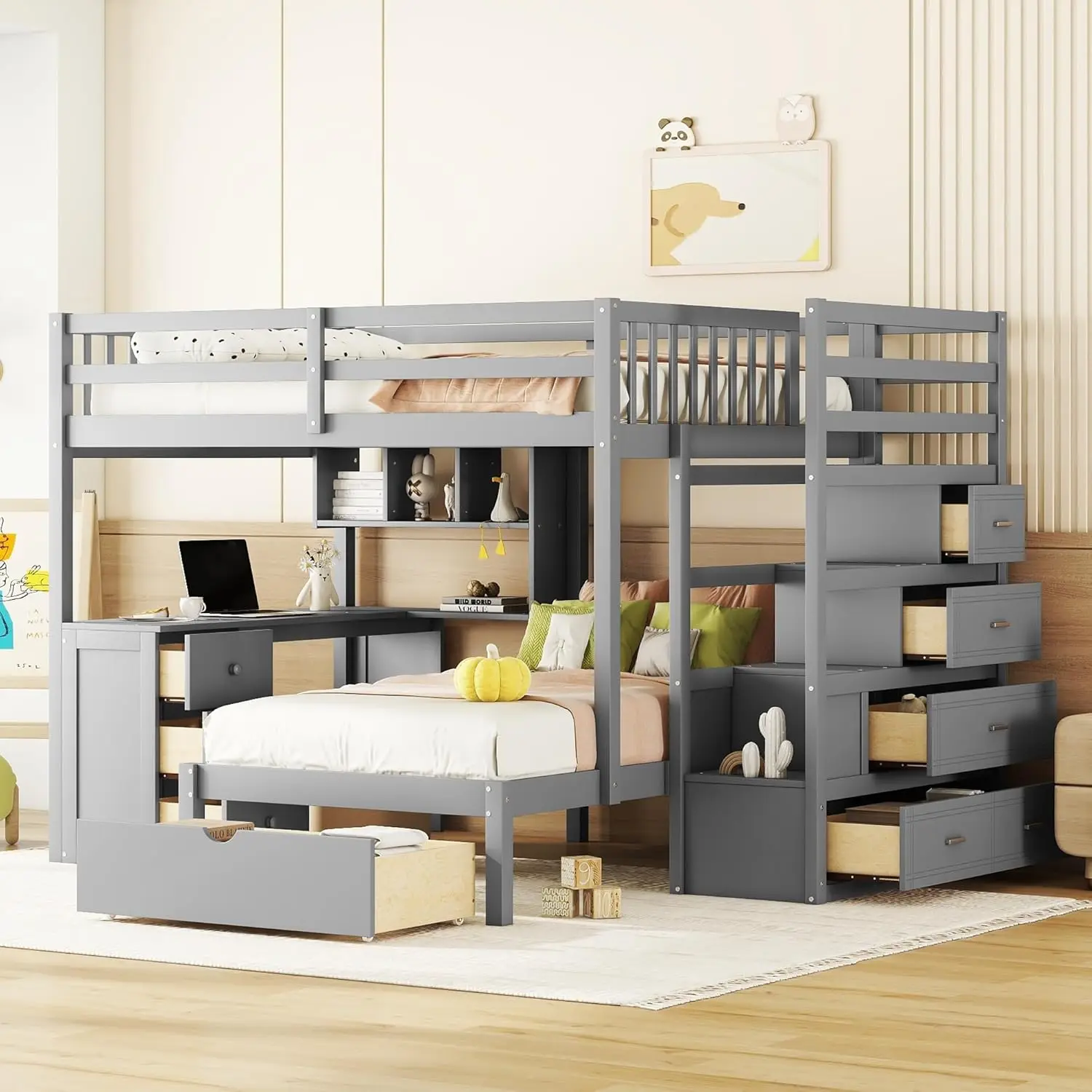 L-Shape Bunk Bed Set 3