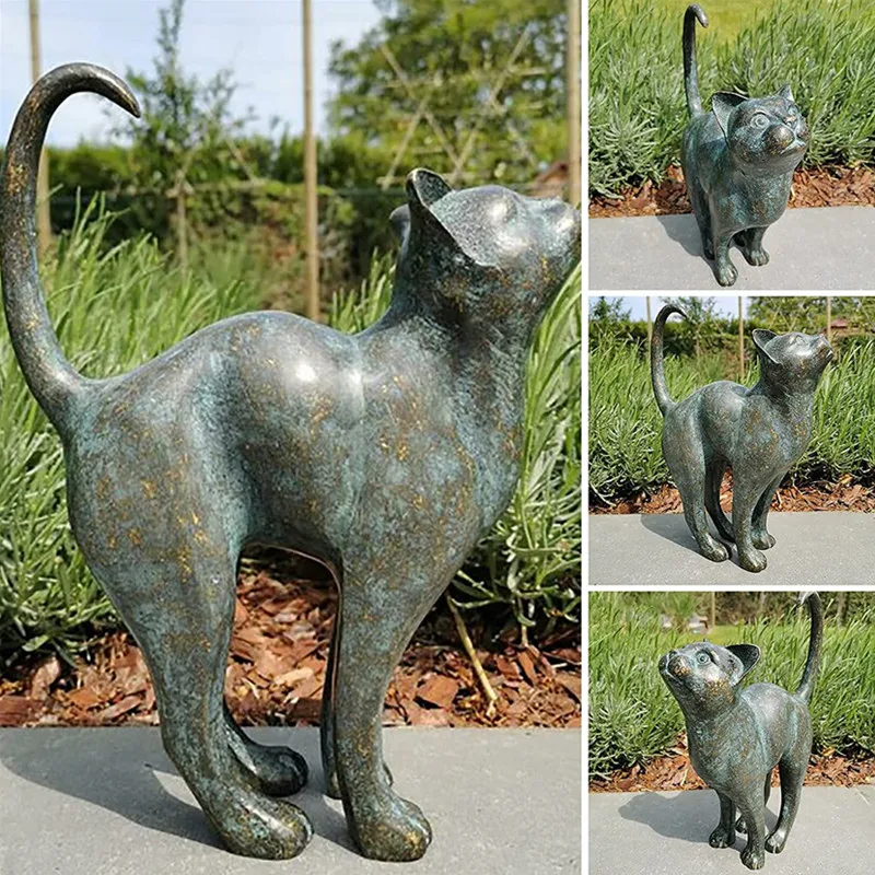 Garden Cat Statues Beautiful Round Back Cat Statue Garden Decor Outdoor Garden Cat Statue