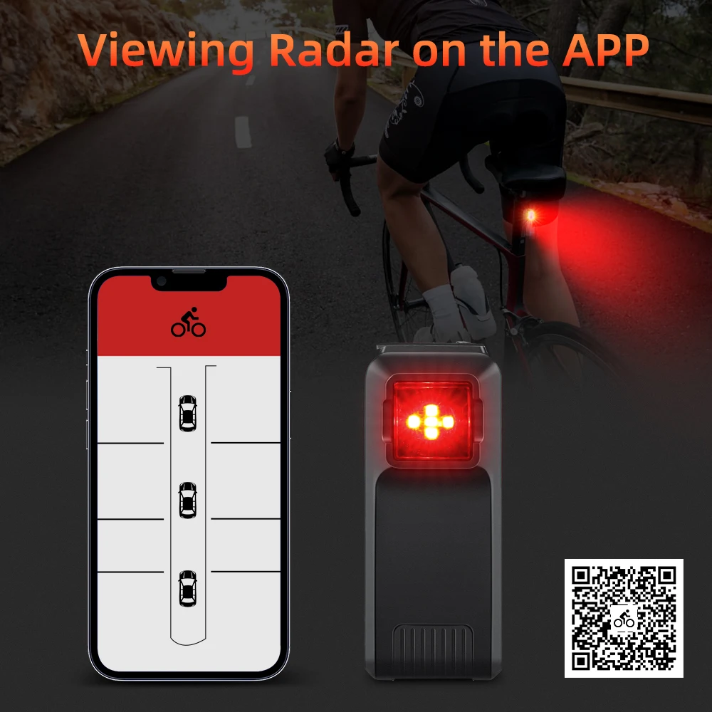 Wsdcam rechargeable bicycle taillight USB bike rear tail lights waterproof radar detection cycling lamp 5 mode blind spot monitor