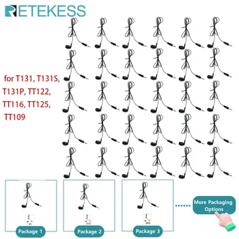 Auricolari Monouso RETEKESS per Guide Turistiche, Cuffie Portatili per Orecchio Sinistro e Destro, Compatibili con T131P T131S TT116 TT122 TT109 TT125