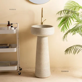 โมเดิร์นเซรามิคห้องน้ําอ่างล้างมือกลางแจ้งอ่างล้างหน้าสวนอ่างล้างหน้า Retro ยืนสวนอ่างล้างจานอ่างล้างหน้ากลางแจ้ง 1