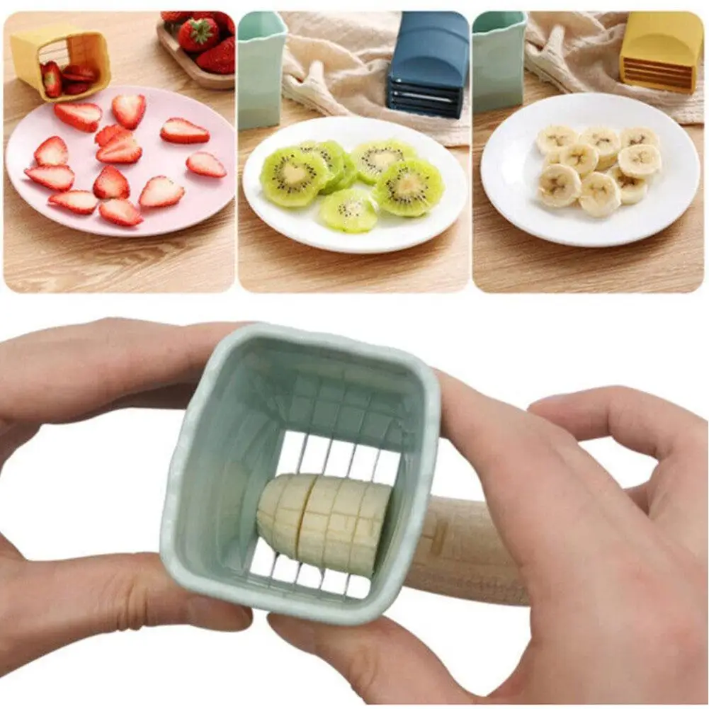 

Strawberry Cutting Fruit Platter Slicer Banana Press Fruit Creative Stainless Kitchen Cutter Tools Steel J6H9