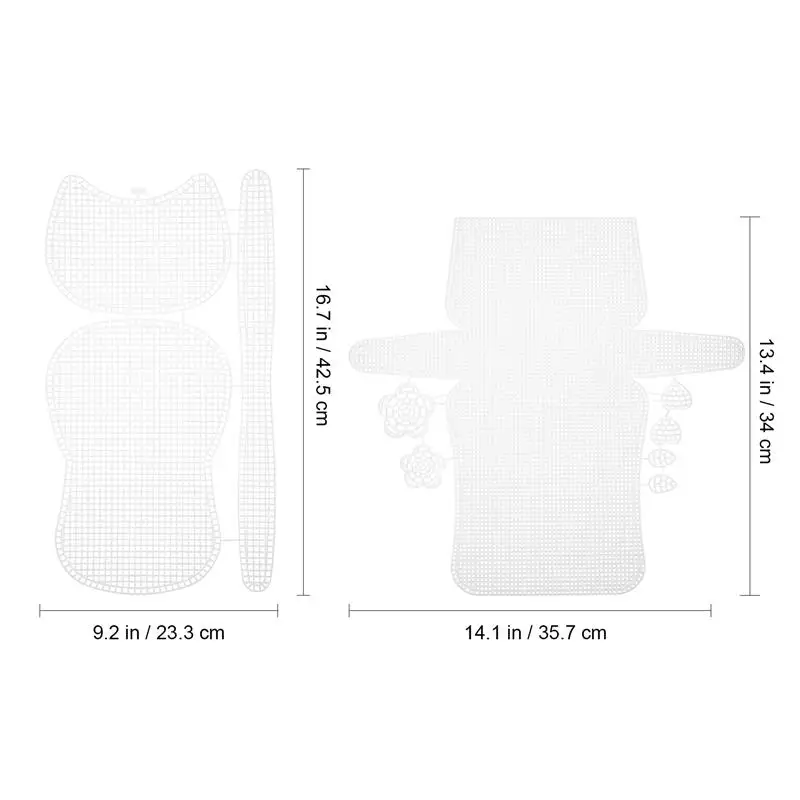 6pcs Plastic Mesh Canvas Sheets DIY Crafting Purse Bag Crochet Bag Sewing White Sheet Needlework Embroidery Kit